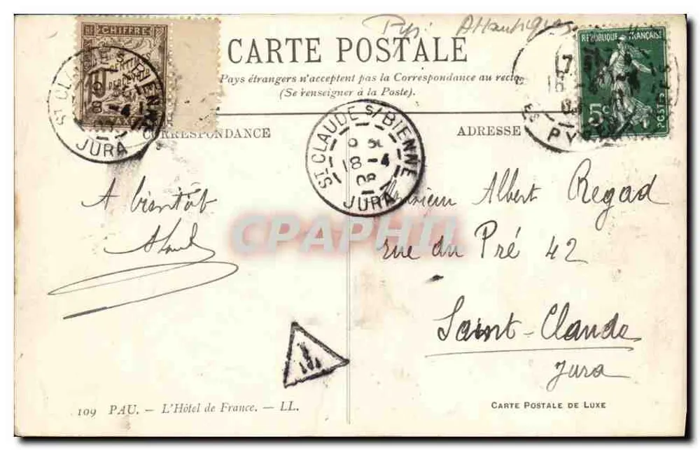 Platz der Republik — Saint-Clair — Das Hotel de France, Pau - Rückseite