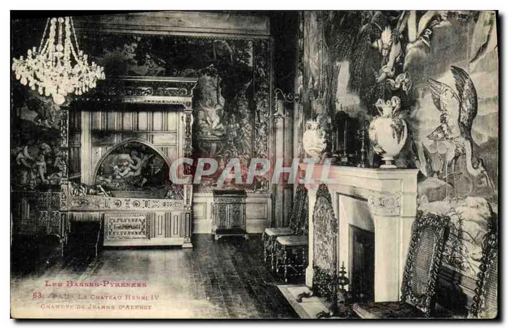 Les Basser-Pyrénées — Schloss Henri IV — Zimmer von Jeanne d'Albret — Verlag Paul, n°83 - Vorderseite