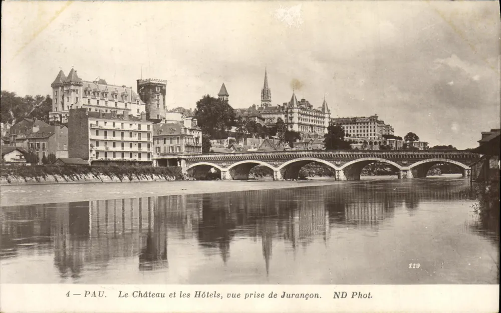 Pau — Schloss und Hotels, Ansicht aus Jurançon — ND Phot. n° 129 - Vorderseite
