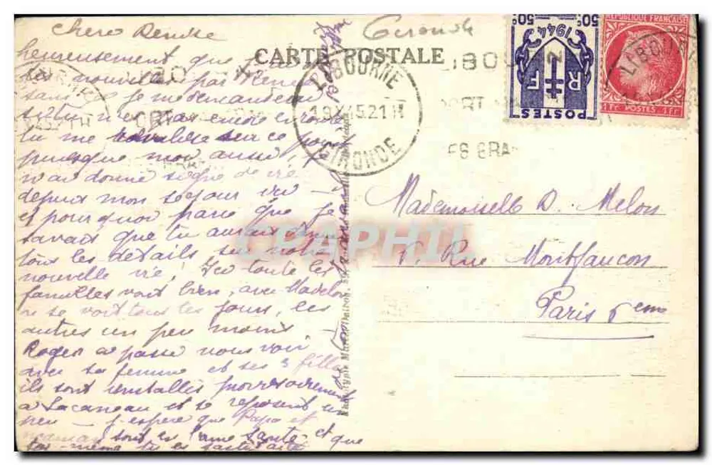 Libourne (Gironde) — Quai Souchet e Confluent da Isle — M. D. n°59 - Verso