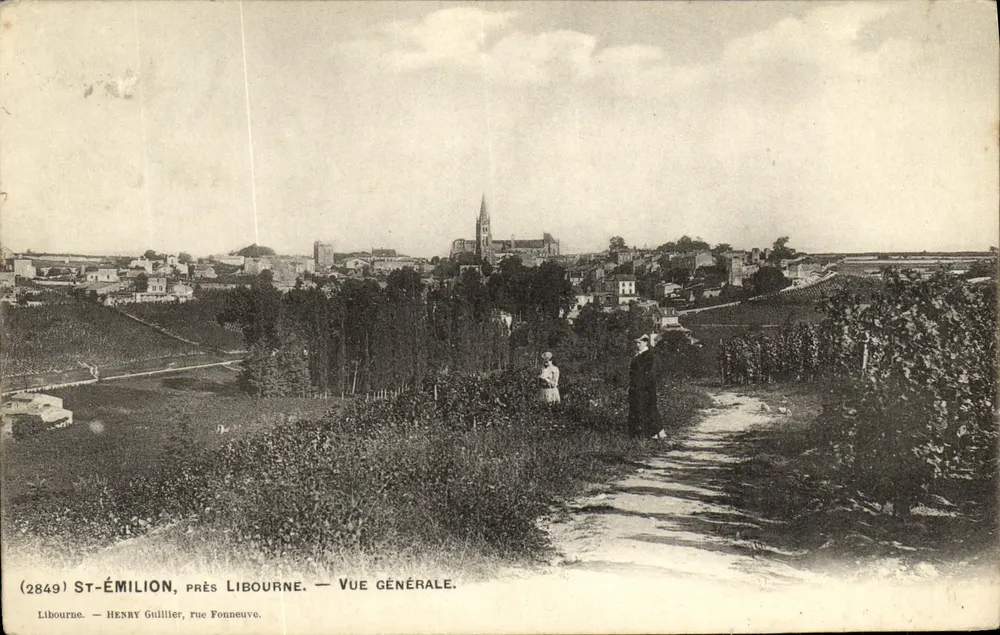 St-Émilion, perto de Libourne — Vista geral — Henry Guillier, rua Fonneuve - Frente