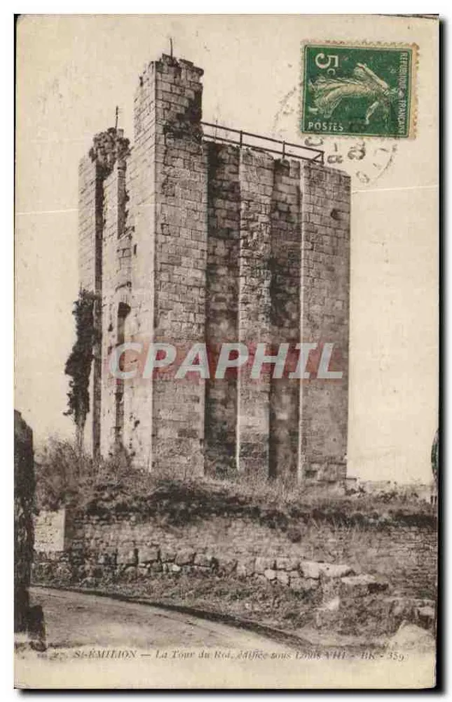 St-Émilion — La Tour du Roi, édifiée sous Louis VIII — Bloe Frères, Bordeaux - BK-359 - Frente