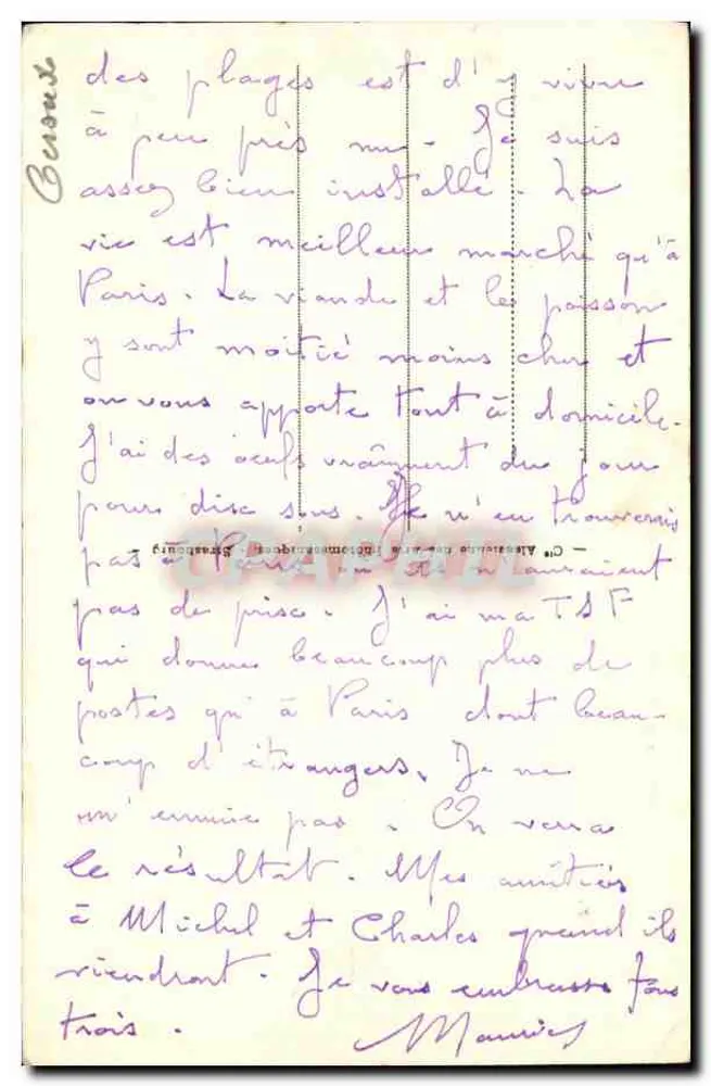 Arcachon - Costa de Prata - As Dunas de Pyla — Bilhete postal antigo n°88 - Verso