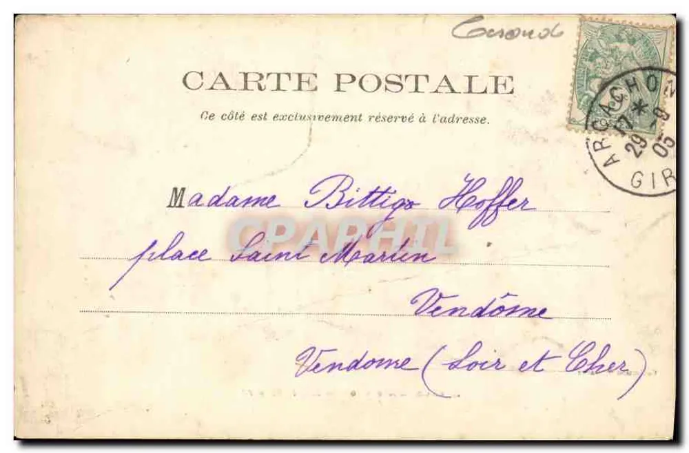 Arredores de Arcachon — Hotel Bélisaire — Coleção V. Faure - Verso