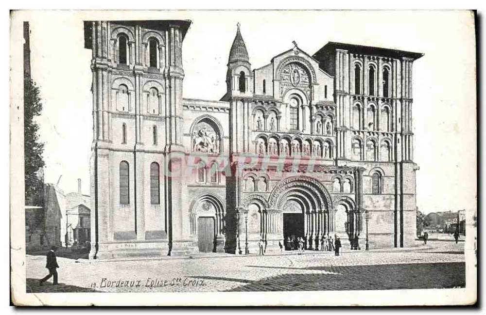 Bordeaux - Église Sainte-Croix — façade et tours, éditeur GRAPHITI, n°19 - Frente