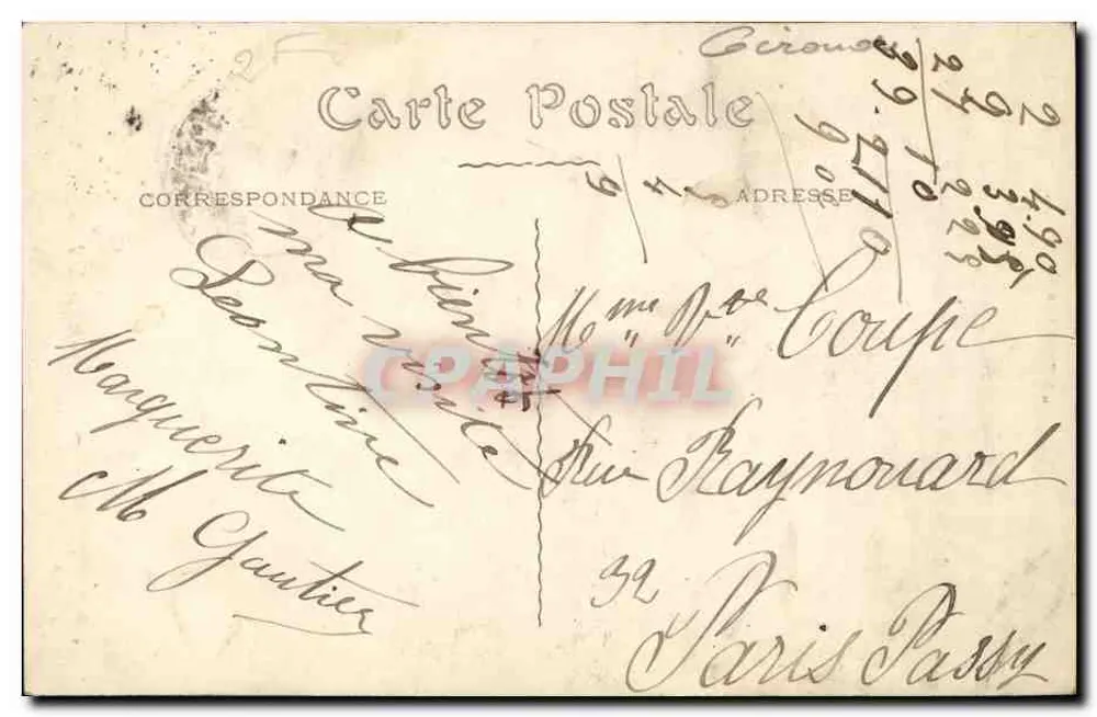 Bordeaux — Estátua de Carnot — Edição Especial P. aux Frères de France - Verso