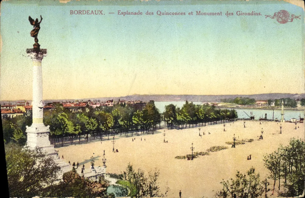 Bordeaux — Esplanade des Quinconces und Monument des Girondins — Ansichtskarte aus Marseille - Vorderseite