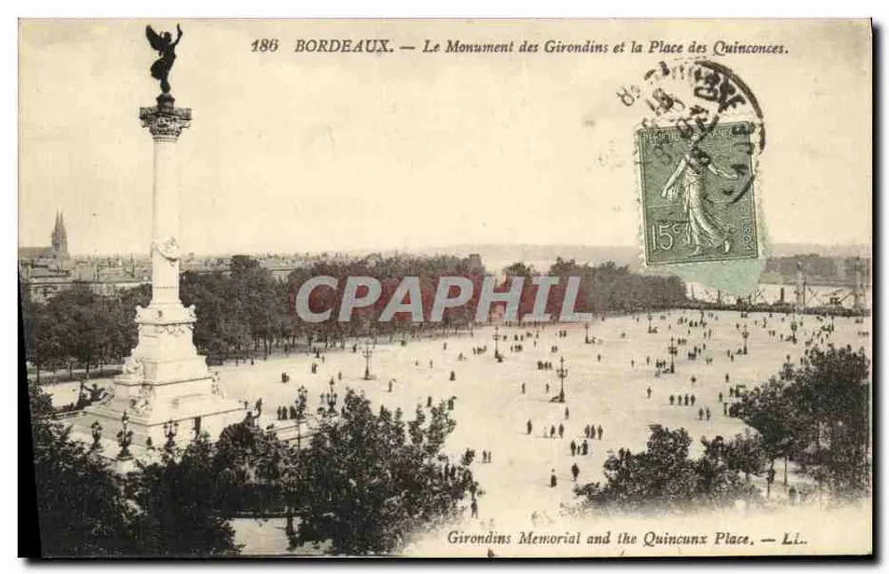 Bordeaux — Der Monument der Girondins und die Place des Quinconces — n°186 - Vorderseite