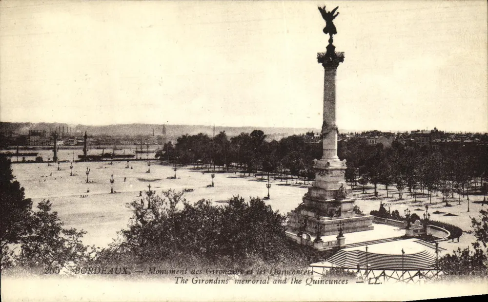 Bordeaux — Denkmal der Girondins und die Quinconces — LL. Nr. 205 - Vorderseite