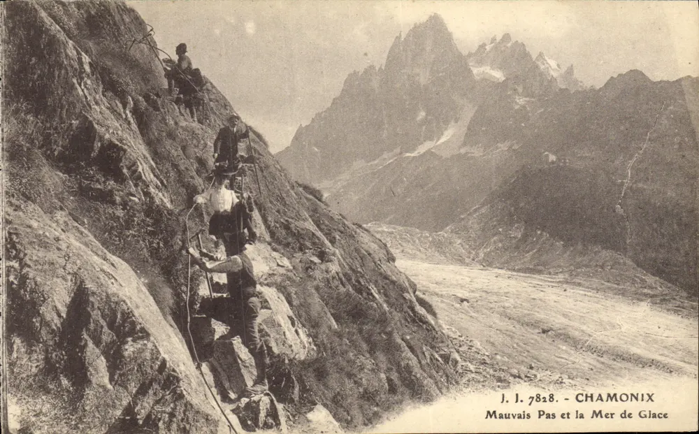 Mauvais Pas und die Mer de Glace — Chamonix — J. J. 7828 - Vorderseite