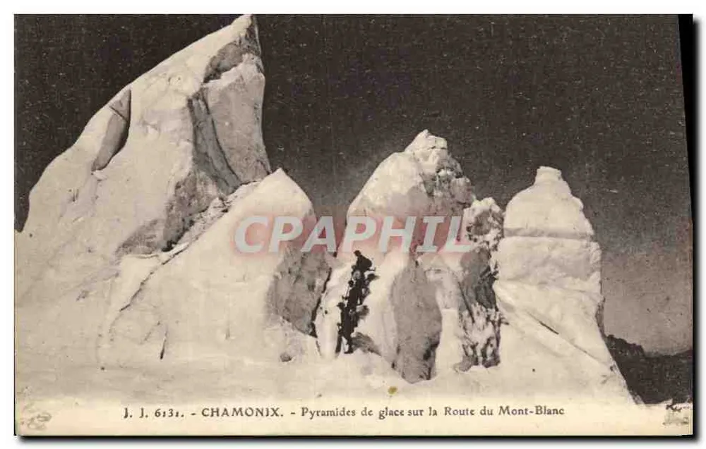 Chamonix — Pirâmides de gelo na Estrada do Mont-Blanc — J. J. 6131 - Frente