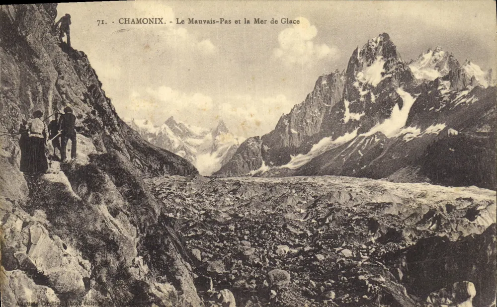 Chamonix - O Mauvais-Pas e a Mer de Glace — Auguste Chittian, n°71 - Frente
