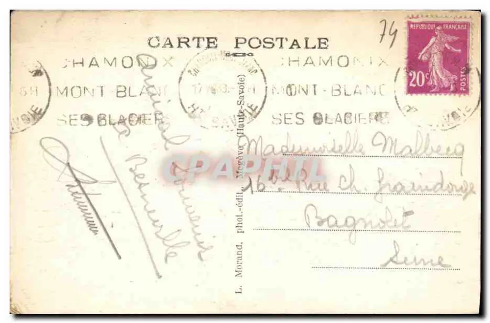 Chamonix Mont-Blanc — Teleférico de Plan Praz-Brévent — n°656 - Verso