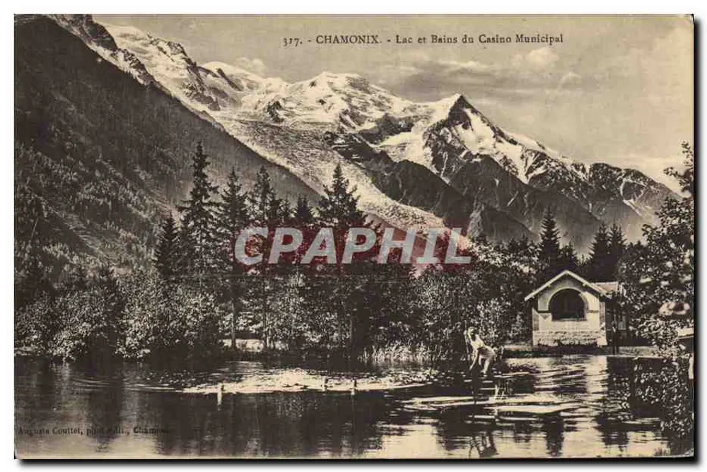 Chamonix — Lac et Bains du Casino Municipal — Augusta Couttol, phot. Chamonix, n° 377 - Vorderseite