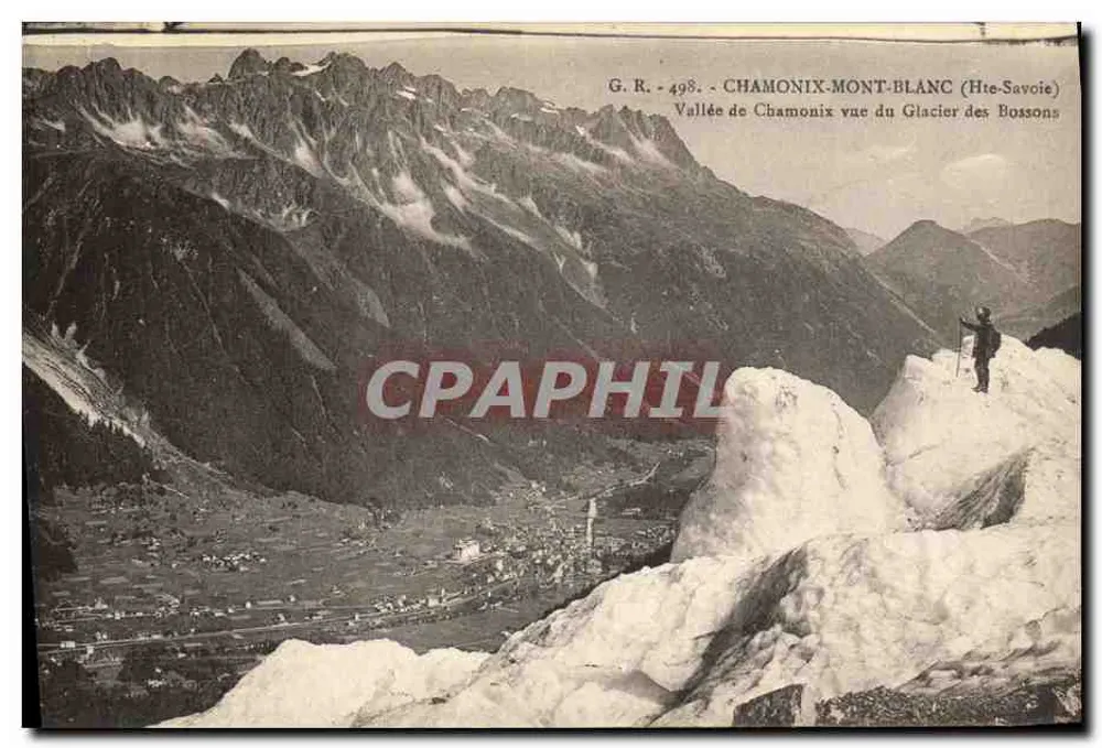 Chamonix-Mont-Blanc — Tal von Chamonix aus Sicht des Gletschers Bossons — G.R. - 498 - Vorderseite