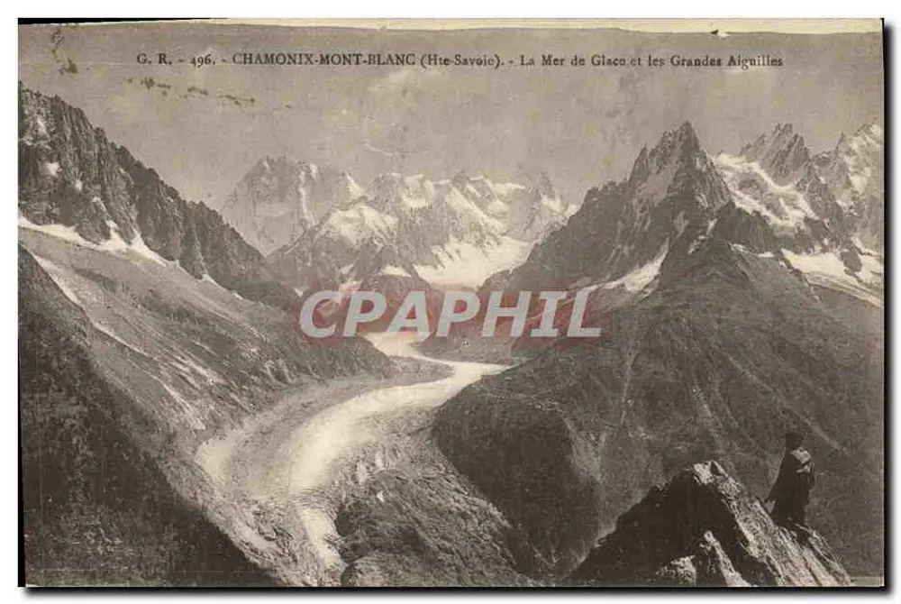 Chamonix-Mont-Blanc (Haute-Savoie) — Die Mer de Glace und die Grandes Aiguilles — G.R. n° 496 - Vorderseite