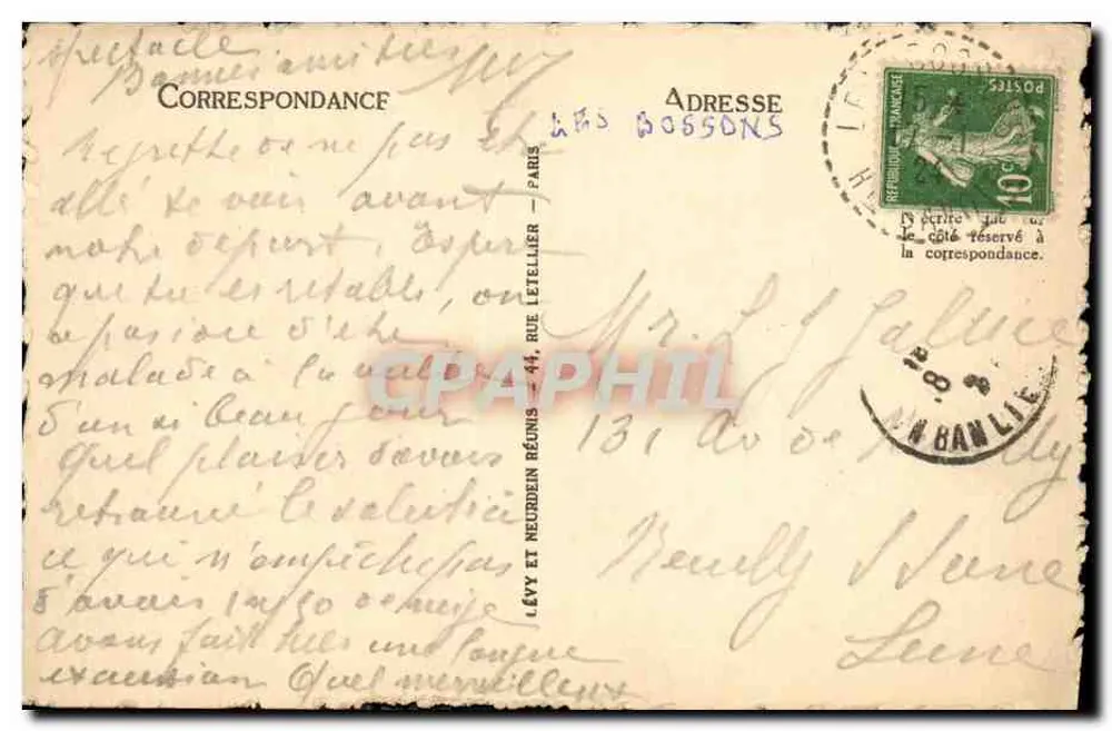Chamonix — Hotel du Montenvers und Aiguille du Dru — Verlag L.L. n° 64 - Rückseite