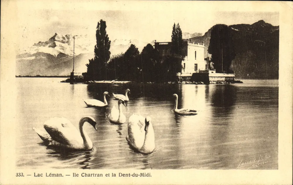 Lac Léman — Ile Chartran und die Dent-du-Midi — Lasseris J. & Cie, n°333 - Vorderseite