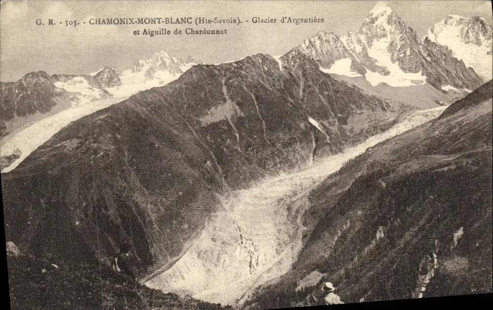 Chamonix-Mont-Blanc (Haute-Savoie) — Gletscher d'Argentière und Aiguille de Chardonnet — G. R. - 505 - Vorderseite