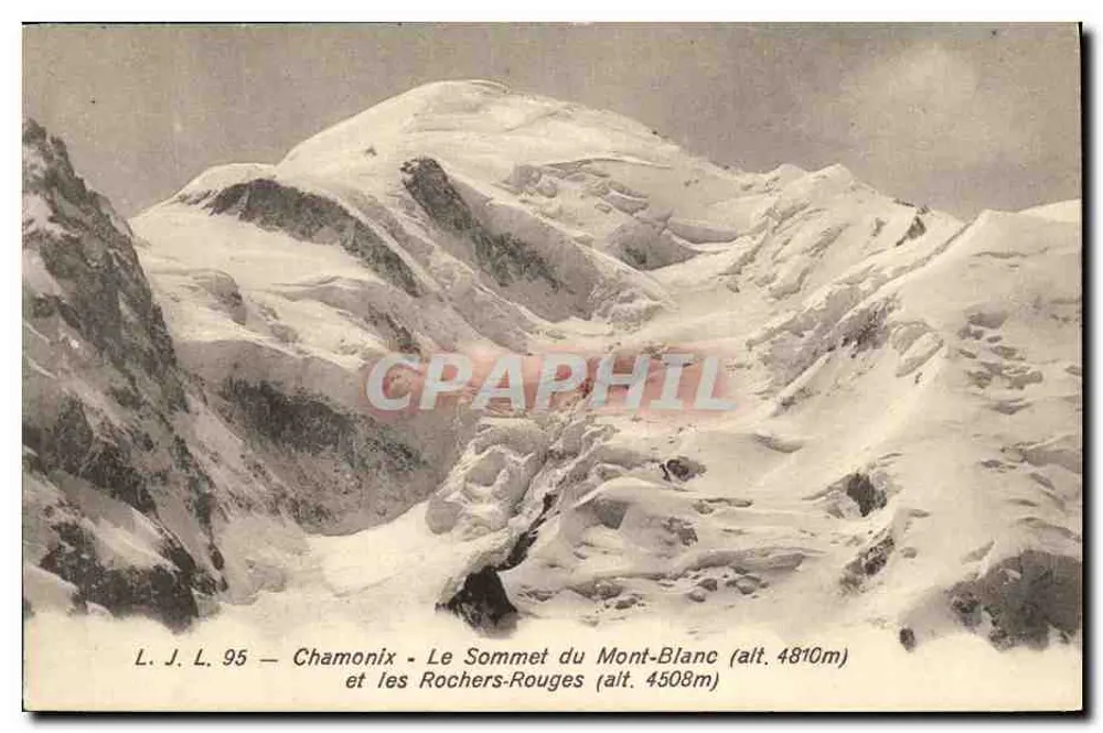 Chamonix — Gipfel des Mont-Blanc und Rochers-Rouges — Edition L. J. L. - Vorderseite