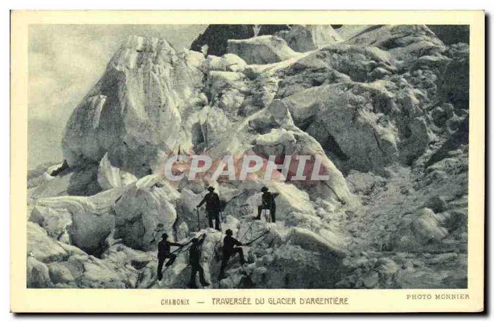 Chamonix — Oversteek van het Gletsjer d'Argentière — Foto Monnier - Voorkant