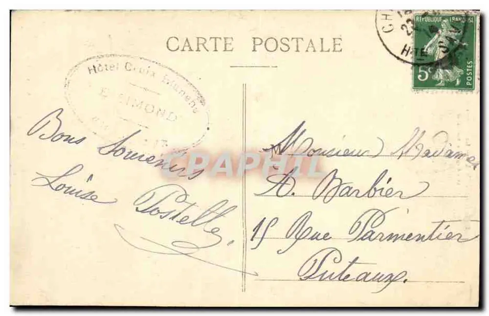 Chamonix — Der Glacier des Bossons und die Aiguille du Midi — A. Hallet — Arme - Rückseite
