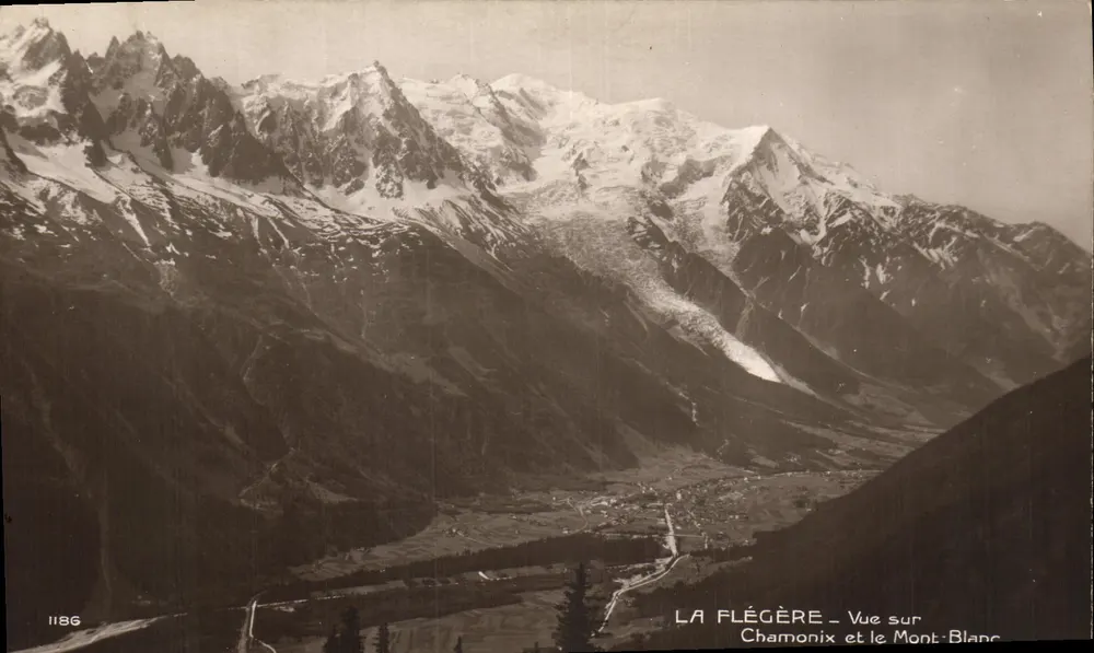 La Flégère — Blick auf Chamonix und den Mont-Blanc — Verlag Art. Ferrochet & David, Lausanne, n° 1186 - Vorderseite