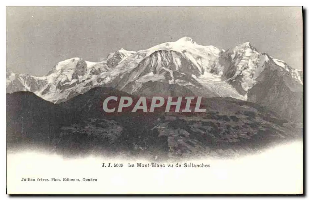 माउंट ब्लैंक से सैलांचेस के दृश्य — जुलियन भाइयों, फोटो. एडिटर्स, गेंडीवे, संख्या J.J. 5039 - आगे