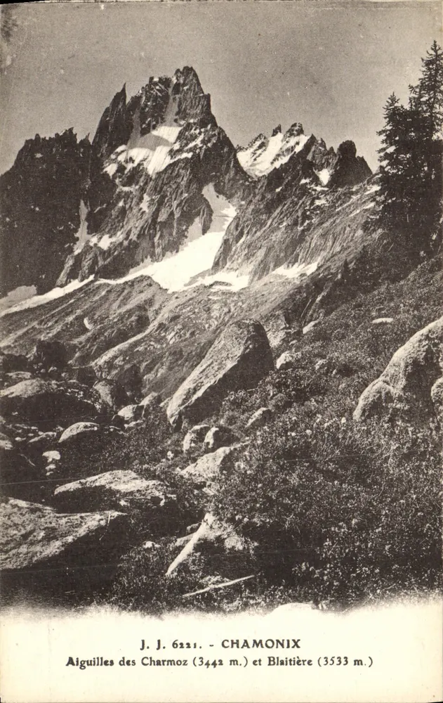 Aiguilles des Charmoz und Blaitière — Chamonix — J.J. 6221 - Vorderseite
