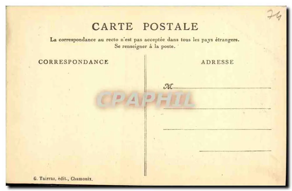 Chamonix. O Mont Blanc e a Aiguille du Géant vistos da Aiguille du Moine — Cl. G. Tairraz - Verso