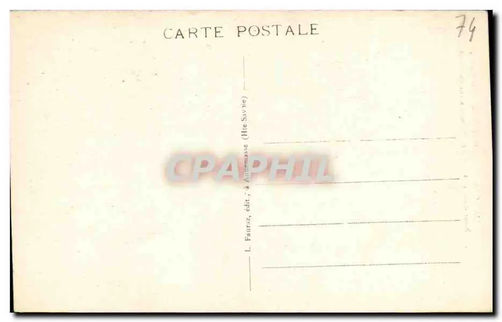 Mont-Blanc e Aiguille de Chamonix vistos do Moine — 1884 — L. Fauraz, editor, Annemasse (Hte-Savoie) - Verso
