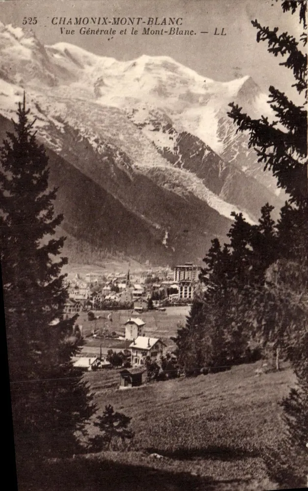 Chamonix-Mont-Blanc — Allgemeiner Blick und der Mont-Blanc — LL, n° 525 - Vorderseite