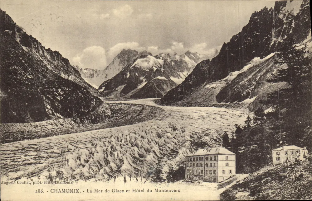 Chamonix - Die Mer de Glace und Hotel du Montenvers — Auguste COUTTET, fot. - veröffentlicht von Chamonix, Nr. 286 - Vorderseite