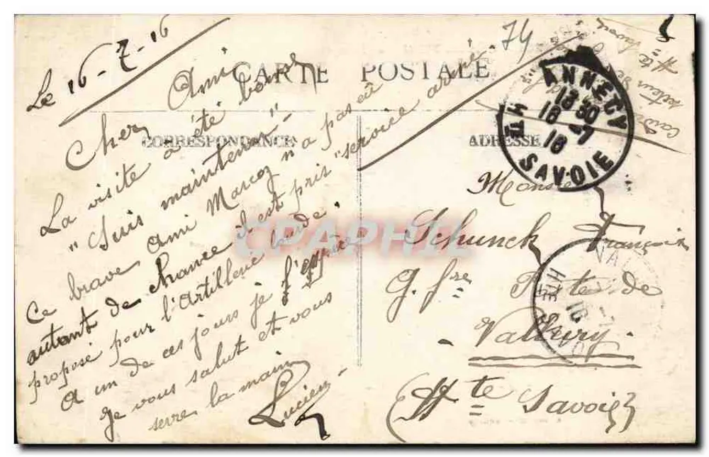Lago de Annecy — Castelos de Héré e de Duingt — A. Gardet — Annecy - Verso