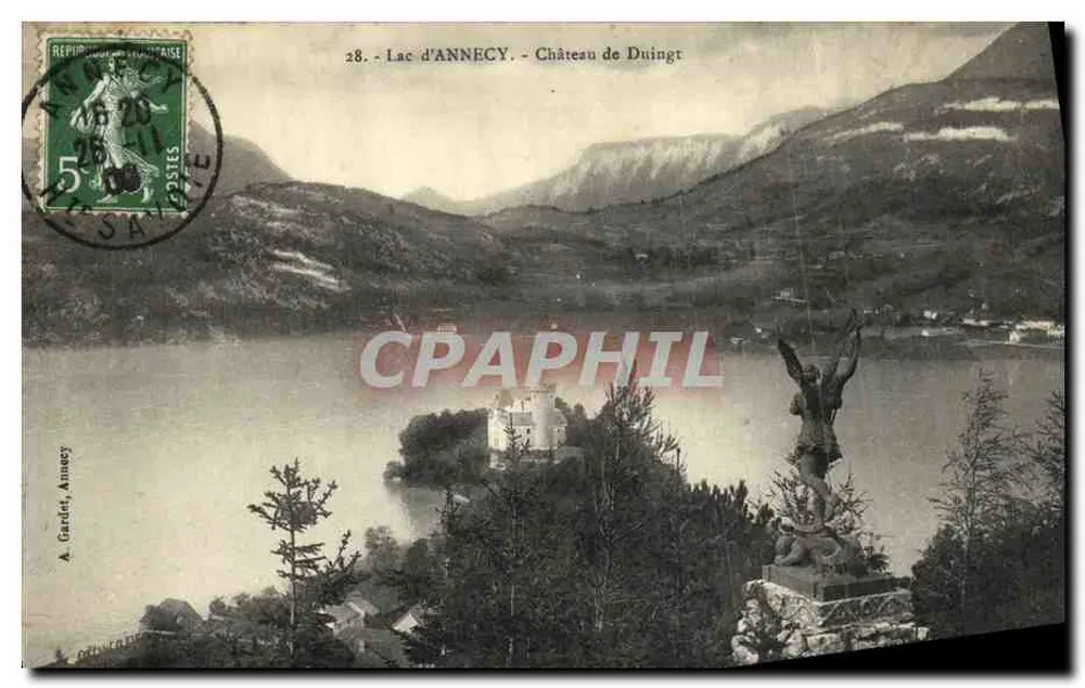 Lago de Annecy — Castelo de Duingt — A. Gardet, Annecy - Frente