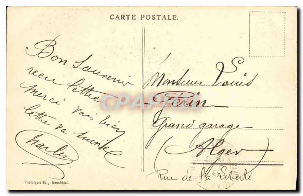 Evian-les-Bains — Buvette des zentralen Saals — Thermalbad — Phototypie Co., Neuchâtel - Rückseite
