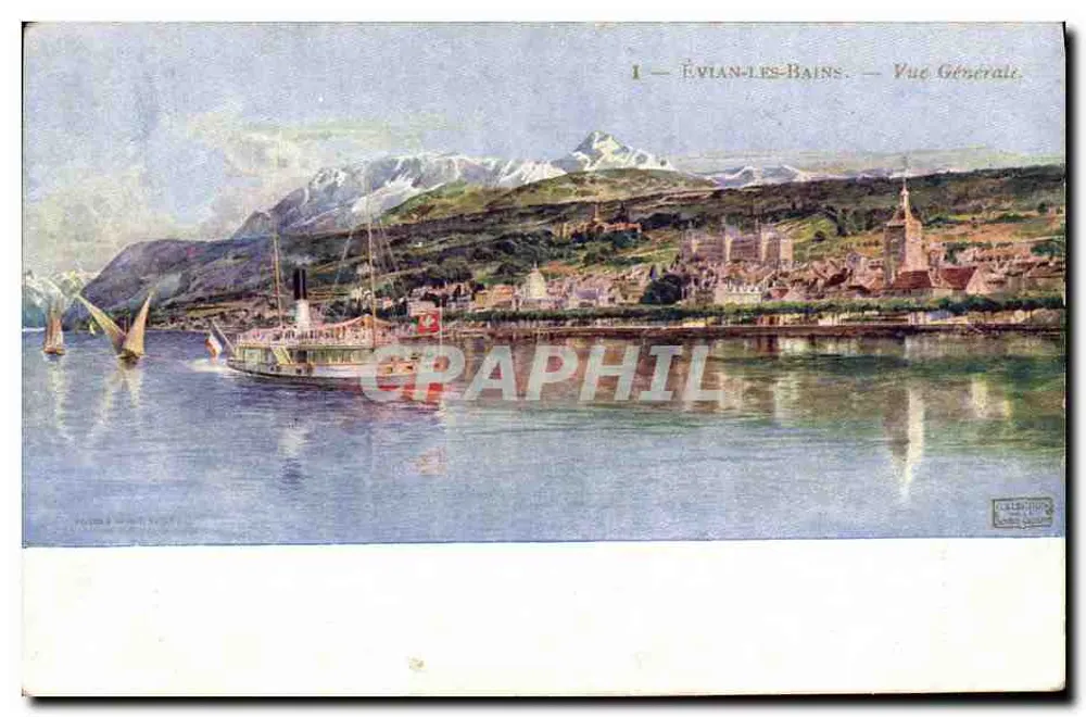 Évian-les-Bains — Vista Geral — Coleção Léon Béchard - Frente