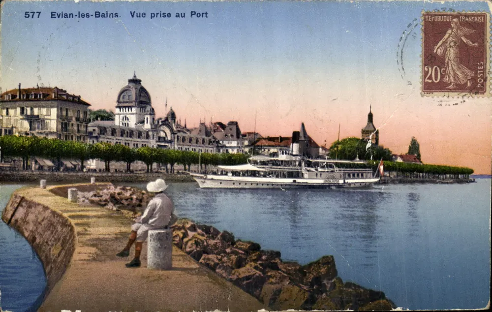 Evian-les-Bains — View from the Port — Phototypie Co., Neuchâtel, n° 577 - Vorderseite