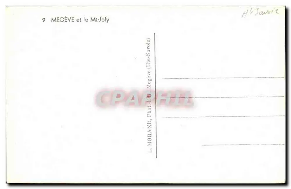 Mégève e o Mt-Joly — Savoie — L. Morand - Verso