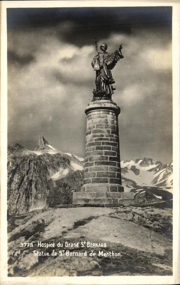 Statue des heiligen Bernard von Menthon — Hospice du Grand Saint-Bernard — Verlag Soult, Nr. 3773 - Vorderseite