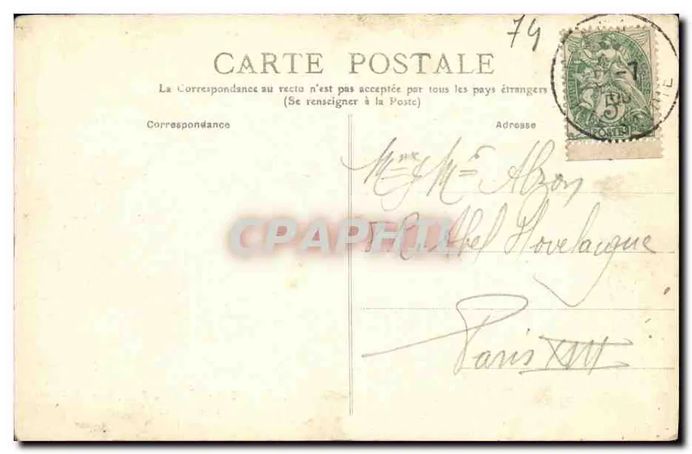 Abondance — vista geral e o Mont Chauffé — E.T.F. 1041 - Verso