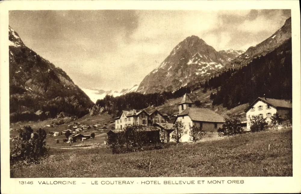 Vallorcine — Le Couteray — Hotel Bellevue und Mont Oreb - Vorderseite