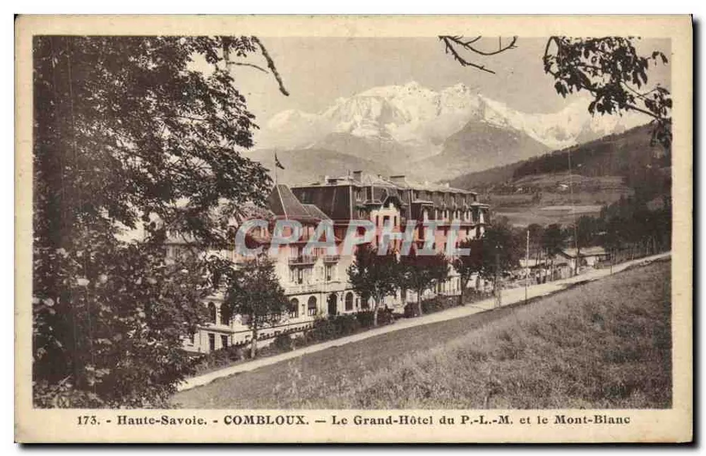 Combroux — Le Grand-Hôtel du P.-L.-M. et le Mont-Blanc — éditeur L. Morand, n° 175 - Vorderseite