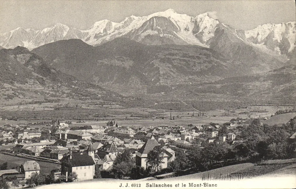 Sallanches e o Mont-Blanc — vista panorâmica — J.J. 6912 - Frente