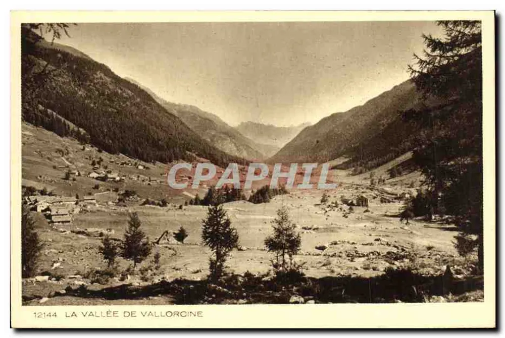 A Vale de Valloroyne — vista panorâmica — editor Braun & Cie, Mulhouse-Dornach, n° 12144 - Frente