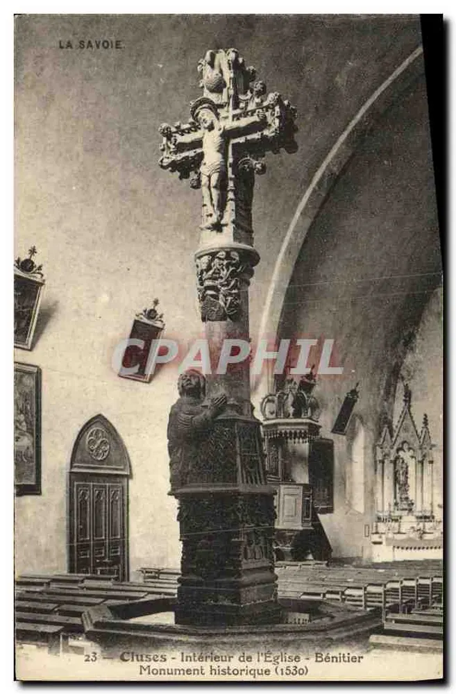 Cluses - Intérieur de l'Église - Bénitier (1830) - Vorderseite
