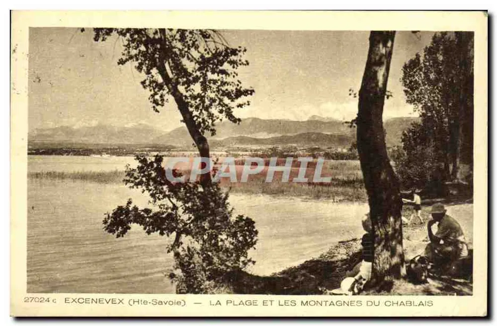 Excenevex (Hte-Savoie) — Der Strand und die Berge des Chablais — Verlag BRAUN & Cie, Druck H. House-Doréch - Vorderseite