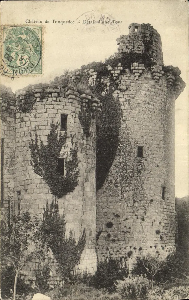 Schloss Tonquedec — Detail einer Turm — Karten-Bost - Vorderseite