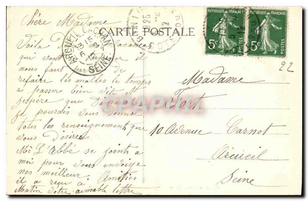 Binic — Strand des Avant-Ports — Tennis-Spiele — Mancel, phot. publ. - Rückseite