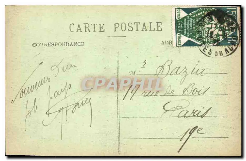 Ile Illiec — Die Unterkunft des Meisters Ambroise Thomas — Coll. E. Hamonic, St-B. - Rückseite